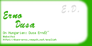 erno dusa business card